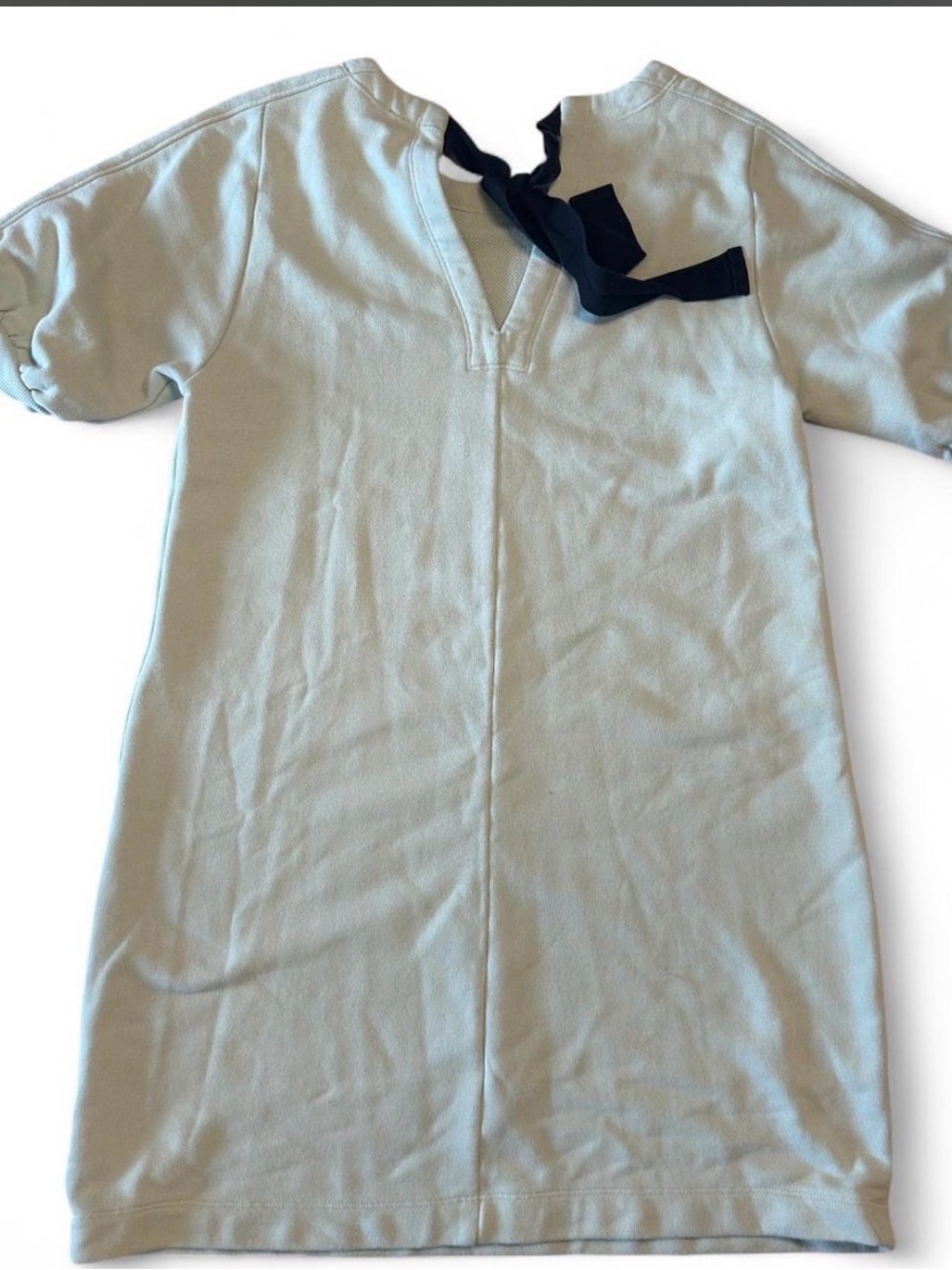 Free Assembly Light Sage Green Tie-Back Shift Sweatshirt Dress Size M